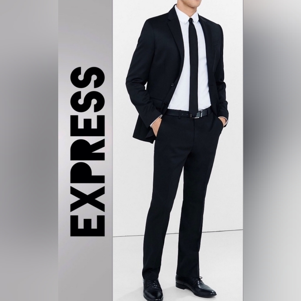 Express Producer men's dress pants black Black size 33 x 34 modern fit - Picture 1 of 6